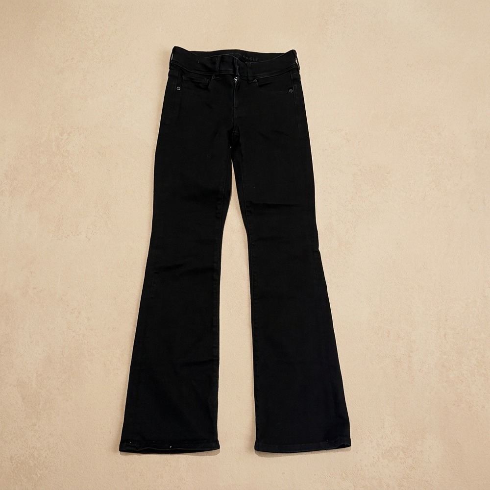 American Eagle Kick Boot Black Jeans Womens 4 Regular Stretch Denim Bootcut
